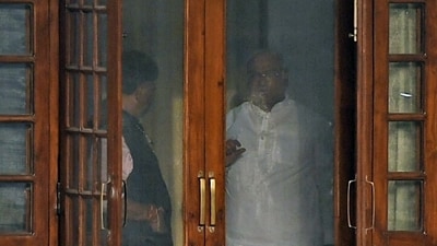 DK Shivakumar met Congress president Mallikarjun Kharge in Delhi on Tuesday. (Shrikant Singh) DK Shivakumar met Congress president Mallikarjun Kharge in Delhi on Tuesday. (Shrikant Singh)