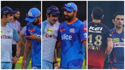 Gautam Gambhir had a noteworthy interaction with India captain Rohit Sharma (Lucknow Super Giants Twitter-AP) Gautam Gambhir had a noteworthy interaction with India captain Rohit Sharma (Lucknow Super Giants Twitter-AP)