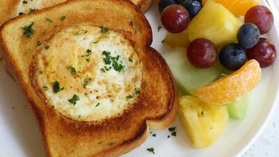 Eggs in a hole: Cut a hole in the centre of a slice of bread and place it in a greased pan. Crack an egg into the hole and cook until the egg is set. Serve with the toasted cutout piece for a simple and fun breakfast. (Pexels) Eggs in a hole: Cut a hole in the centre of a slice of bread and place it in a greased pan. Crack an egg into the hole and cook until the egg is set. Serve with the toasted cutout piece for a simple and fun breakfast. (Pexels)