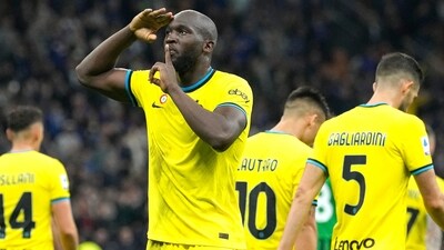 Inter Milan's Romelu Lukaku celebrates after scoring his side's fourth goal (AP) Inter Milan's Romelu Lukaku celebrates after scoring his side's fourth goal (AP)