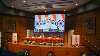 Prime Minister Narendra Modi virtually addresses a distribution programme of appointment letters to new recruits at 'Rozgar Mela', in New Delhi, Tuesday, May 16, 2023. (PTI) Prime Minister Narendra Modi virtually addresses a distribution programme of appointment letters to new recruits at 'Rozgar Mela', in New Delhi, Tuesday, May 16, 2023. (PTI)