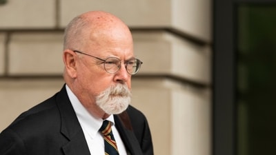 Special counsel John Durham, the prosecutor appointed to investigate potential government wrongdoing in the early days of the Trump-Russia probe, leaves federal court in Washington, May 16, 2022. (AP) Special counsel John Durham, the prosecutor appointed to investigate potential government wrongdoing in the early days of the Trump-Russia probe, leaves federal court in Washington, May 16, 2022. (AP)