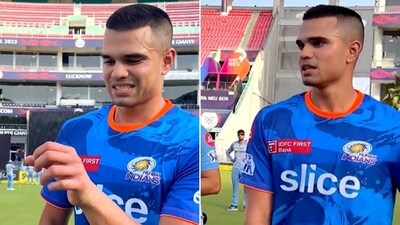 Arjun Tendulkar is set to sit out tonight's LSG vs MI IPL 2023 fixture. (Screengrab) Arjun Tendulkar is set to sit out tonight's LSG vs MI IPL 2023 fixture. (Screengrab)