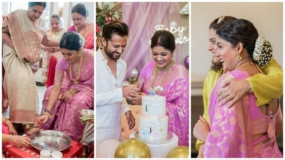 Ishita Dutta and Vatsal Sheth were joined by Kajol at their baby shower. Ishita Dutta and Vatsal Sheth were joined by Kajol at their baby shower.