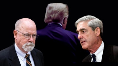 John Durham (L), appointed by Attorney General William Barr, has investigated potential misconduct in the origins of the Mueller's (R) probe into the Trump campaign's alleged ties to Russian interference in the 2016 Presidential election. (Singh Rahul sunilkumar) John Durham (L), appointed by Attorney General William Barr, has investigated potential misconduct in the origins of the Mueller's (R) probe into the Trump campaign's alleged ties to Russian interference in the 2016 Presidential election. (Singh Rahul sunilkumar)