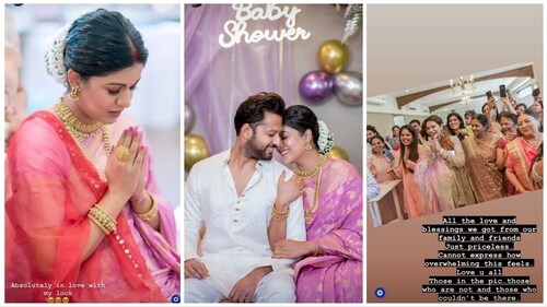 Tanushree Dutta shared many pics from her baby shower. Tanushree Dutta shared many pics from her baby shower.