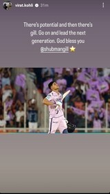 Gill's maiden IPL century helped GT seal a spot in the playoffs (Virat Kohli Instagram) Gill's maiden IPL century helped GT seal a spot in the playoffs (Virat Kohli Instagram)