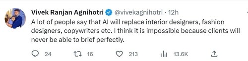 Vivek Agnihotri on AI. Vivek Agnihotri on AI.