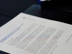 A copy of the Declaration in Support of the Enlarged Partial Agreement on the Register of Damage sits on a desk during the Council of Europe summit in Reykjavik, Iceland, Wednesday, May 17, 2023. Leaders from across Europe were wrapping a two-day summit on Wednesday, putting the final touches on a system to establish the damage Russia is causing during the war in Ukraine, in the hopes it can be forced to compensate victims and help rebuild the nation once the conflict is over. (AP Photo/Alastair Grant) A copy of the Declaration in Support of the Enlarged Partial Agreement on the Register of Damage sits on a desk during the Council of Europe summit in Reykjavik, Iceland, Wednesday, May 17, 2023. Leaders from across Europe were wrapping a two-day summit on Wednesday, putting the final touches on a system to establish the damage Russia is causing during the war in Ukraine, in the hopes it can be forced to compensate victims and help rebuild the nation once the conflict is over. (AP Photo/Alastair Grant)