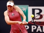 Kazakhstan's Elena Rybakina in action