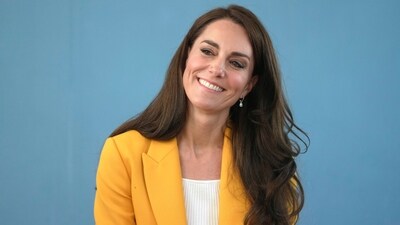 Britain's Kate, Princess of Wales, is all smiles as she visits the Dame Kelly Holmes Trust. (AP) Britain's Kate, Princess of Wales, is all smiles as she visits the Dame Kelly Holmes Trust. (AP)