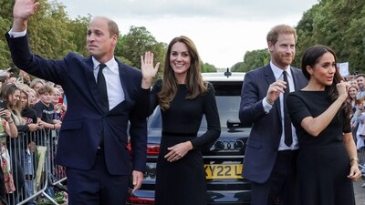 Prince Harry and Meghan Markle seen outside Windsor Castle with Prince William and Kate Middleton. (AFP) Prince Harry and Meghan Markle seen outside Windsor Castle with Prince William and Kate Middleton. (AFP)