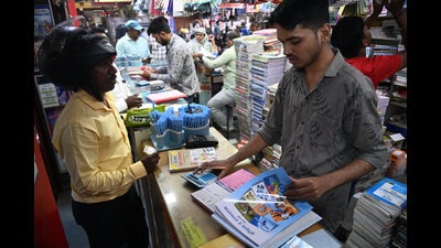 Beginning the new academic year, the Maharashtra state board students of classes 1 to 8 will get four sets of Balbharati textbooks comprising all subjects (Kalpesh Nukte/HT PHOTO) Beginning the new academic year, the Maharashtra state board students of classes 1 to 8 will get four sets of Balbharati textbooks comprising all subjects (Kalpesh Nukte/HT PHOTO)