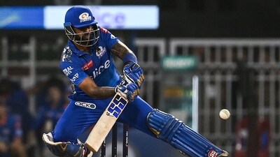 Mumbai Indians' Suryakumar Yadav plays a shot during the Indian Premier League (IPL) Twenty20 cricket match between Mumbai Indians and Lucknow Super Giants at the Ekana Cricket Stadium in Lucknow on May 16, 2023. (Photo by Arun SANKAR / AFP) (AFP) Mumbai Indians' Suryakumar Yadav plays a shot during the Indian Premier League (IPL) Twenty20 cricket match between Mumbai Indians and Lucknow Super Giants at the Ekana Cricket Stadium in Lucknow on May 16, 2023. (Photo by Arun SANKAR / AFP) (AFP)