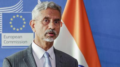 External affairs minister S Jaishankar addresses the media during a press conference on the EU-India Trade and Technology Council at EU headquarters in Brussels (AP) External affairs minister S Jaishankar addresses the media during a press conference on the EU-India Trade and Technology Council at EU headquarters in Brussels (AP)