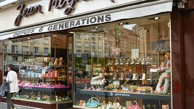 Chocolate shop owned by French First Lady Brigitte Macron's grandnephew Jean-Baptiste Trogneux is seen, (AFP) Chocolate shop owned by French First Lady Brigitte Macron's grandnephew Jean-Baptiste Trogneux is seen, (AFP)