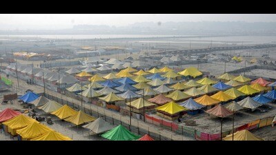 Magh Mela-2023 tent city on the banks of Sangam (File photo) Magh Mela-2023 tent city on the banks of Sangam (File photo)