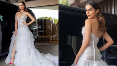 Former Miss World Manushi Chhillar made her Cannes debut in a dreamy white wedding gown from Fovari.&nbsp; (File Photo)