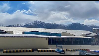 The Leh airport is a military one that is also used for passenger flights. (Twitter) The Leh airport is a military one that is also used for passenger flights. (Twitter)