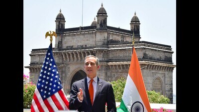 United States ambassador to India Eric Garcetti addresses the media, in Mumbai. (Agencies) United States ambassador to India Eric Garcetti addresses the media, in Mumbai. (Agencies)