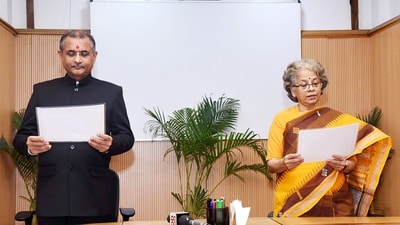 Soni was administered the oath of office and secrecy as chairman, UPSC by Smita Nagaraj, senior most member in the Commission (ANI) Soni was administered the oath of office and secrecy as chairman, UPSC by Smita Nagaraj, senior most member in the Commission (ANI)