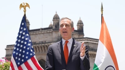 United States Ambassador to India Eric Garcetti addresses the media, in Mumbai. (PTI) United States Ambassador to India Eric Garcetti addresses the media, in Mumbai. (PTI)