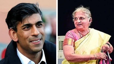 UK PM Rishi Sunak and philanthropist Sudha Murty. UK PM Rishi Sunak and philanthropist Sudha Murty.