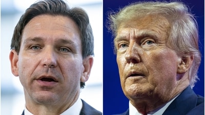 Florida Gov. Ron DeSantis speaking., left, and former President Donald Trump speaking. (AP) Florida Gov. Ron DeSantis speaking., left, and former President Donald Trump speaking. (AP)