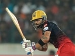 Royal Challengers Bangalores' Virat Kohli plays a shot during the Indian Premier League cricket match between Sunrisers Hyderabad and Royal Challengers Bangalore in Hyderabad, India, Thursday, May 18, 2023. (AP Photo/Mahesh Kumar A.) Royal Challengers Bangalores' Virat Kohli plays a shot during the Indian Premier League cricket match between Sunrisers Hyderabad and Royal Challengers Bangalore in Hyderabad, India, Thursday, May 18, 2023. (AP Photo/Mahesh Kumar A.)