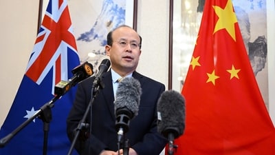 China's Ambassador to Australia Xiao Qian speaks to media at the Embassy of China in Canberra. Xiao asked Australian authorities Thursday to increase efforts to find survivors in an Indian Ocean search for 39 missing from a capsized Chinese fishing boat. (AP) China's Ambassador to Australia Xiao Qian speaks to media at the Embassy of China in Canberra. Xiao asked Australian authorities Thursday to increase efforts to find survivors in an Indian Ocean search for 39 missing from a capsized Chinese fishing boat. (AP)