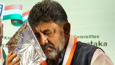 Karnataka Congress President DK Shivakumar ahead of the party's release of the manifesto for the Karnataka Assembly elections, (PTI) Karnataka Congress President DK Shivakumar ahead of the party's release of the manifesto for the Karnataka Assembly elections, (PTI)