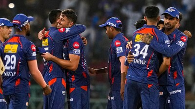 Lucknow Super Giants' players celebrate after winning their IPL 2023 cricket match against Mumbai Indians, at Bharat Ratna Shri Atal Bihari Vajpayee Ekana Cricket Stadium (PTI) Lucknow Super Giants' players celebrate after winning their IPL 2023 cricket match against Mumbai Indians, at Bharat Ratna Shri Atal Bihari Vajpayee Ekana Cricket Stadium (PTI)