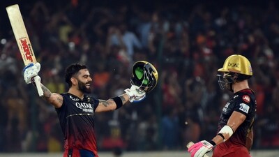 Royal Challengers Bangalore batter Virat Kohli celebrates his century during the IPL 2023 cricket match (PTI) Royal Challengers Bangalore batter Virat Kohli celebrates his century during the IPL 2023 cricket match (PTI)