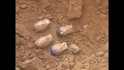 The hand grenades recovered in Ambala. The hand grenades recovered in Ambala.