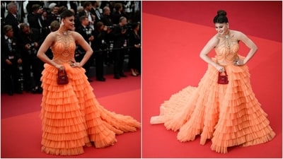 Meanwhile, Urvashi attended the Monster premiere in an orange gown replete with ruffles. It was Urvashi's second red carpet-appearance. The bright orange ruffled ensemble comes with a jewelled bodice, corseted boning structure, a halter-style neckline, a tiered ruffled skirt, and a floor-sweeping train on the back.&nbsp; (Reuters, AFP)