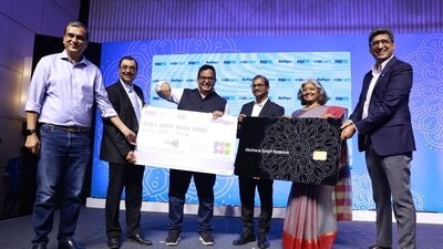 Paytm CEO Vijay Shekhar Sharma launches Paytm SBI Card on RuPay network at an event in Mumbai on Thursday. Paytm CEO Vijay Shekhar Sharma launches Paytm SBI Card on RuPay network at an event in Mumbai on Thursday.