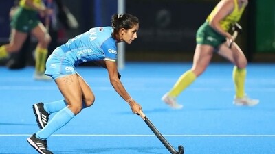 Still from the game between India and Australia (Hockey India) Still from the game between India and Australia (Hockey India)