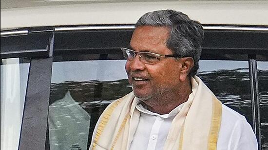 Congress leader Siddaramaiah arrives for a meeting in New Delhi. (PTI)