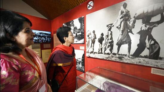 Delhi tourism minister Atishi inaugurates the Partition Museum on Thursday. (Sanjeev Verma/HT Photo)