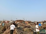 A view of the damage caused by Cyclone Mocha in Sittwe, Myanmar. 