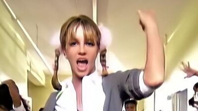 Britney Spears in a still from her music video Baby One More Time. Britney Spears in a still from her music video Baby One More Time.