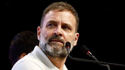 Congress leader Rahul Gandhi addresses supporters during a public rally. (Congress Twitter/File)