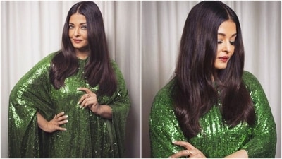 aishwarya rai green dress cannes Aishwarya Rai Bachchan in vibrant Valentino caped dress makes first  appearance at Cannes 2023
