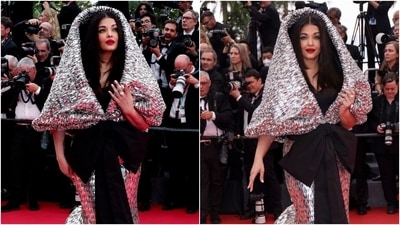 Aishwarya Rai's Cannes 2023 red carpet look in a mystical gown wows her fans. (Reuters, AFP)
