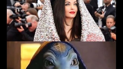 Several people shared memes on Aishwarya Rai's Cannes look. (Twitter/@PariNeedty)