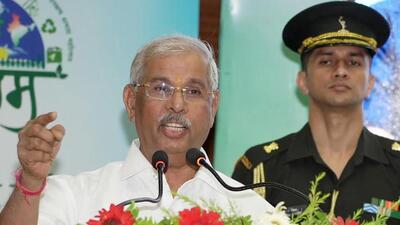 Bihar governor Rajendra Vishwanath Arlekar delivers a lecture during 'Saksham 2023' programme in Patna . (HT File Photo)