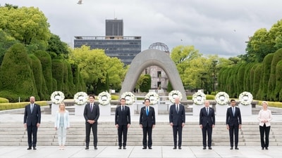 The formal sessions started Friday after the G7 leaders visited the Peace Memorial Park, with attention focused on tightening sanctions on Russia for its invasion of Ukraine as well as reducing reliance on China for key materials in global supply chains. (AFP)