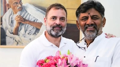Rahulji called me and said you all have to work together, DK Shivakumar said on Thursday. (PTI) Rahulji called me and said you all have to work together, DK Shivakumar said on Thursday. (PTI)