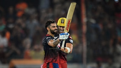 Faf du Plessis and Virat Kohli are gunning for 1000 runs as a pair in this year's IPL for RCB. (PTI) Faf du Plessis and Virat Kohli are gunning for 1000 runs as a pair in this year's IPL for RCB. (PTI)