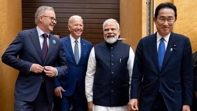 Prime Minister Narendra Modi, US President Joe Biden, Australian PM Anthony Albanese and Japan's Fumio Kishida. Prime Minister Narendra Modi, US President Joe Biden, Australian PM Anthony Albanese and Japan's Fumio Kishida.